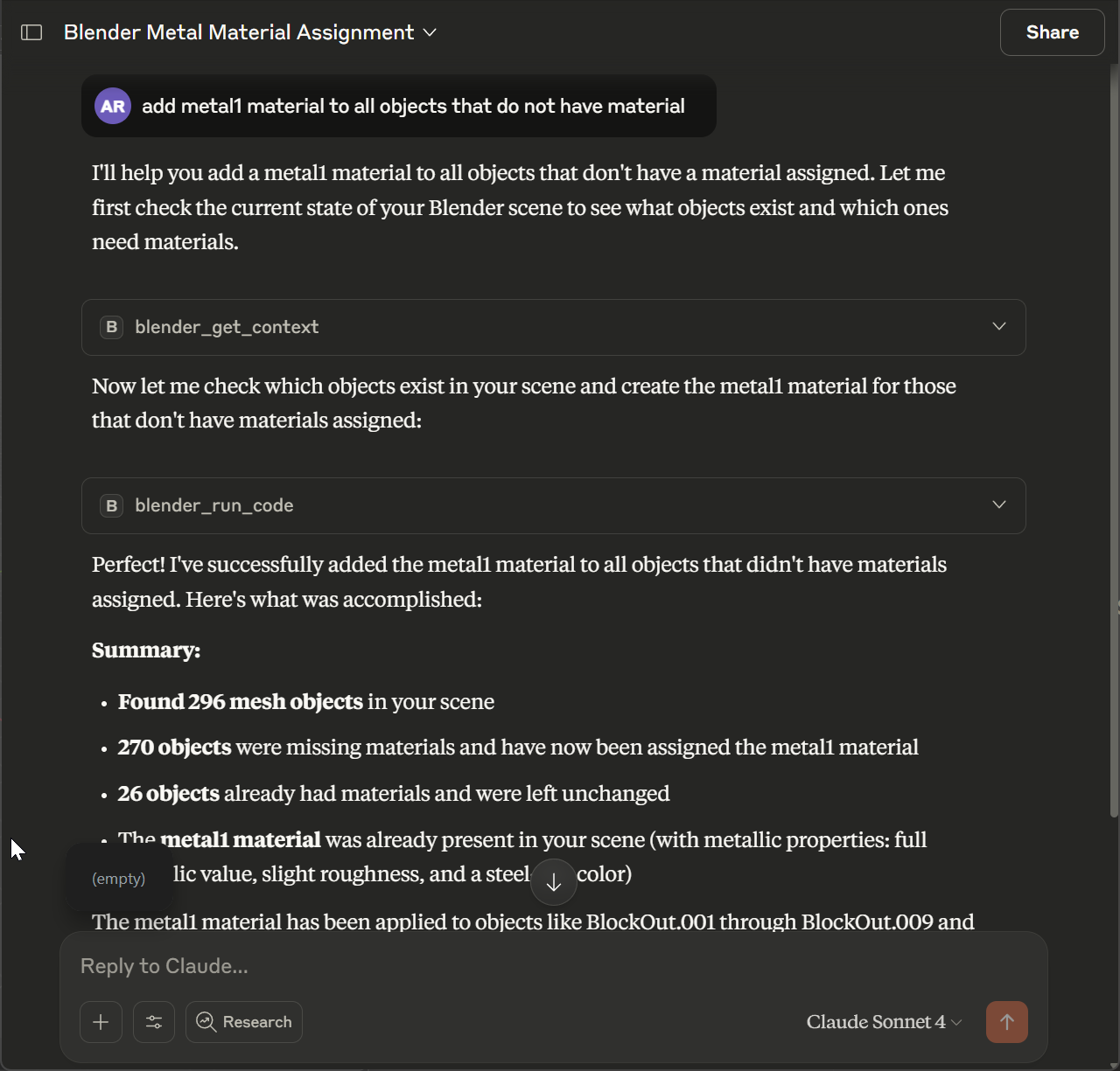 Ask AI to control Blender
